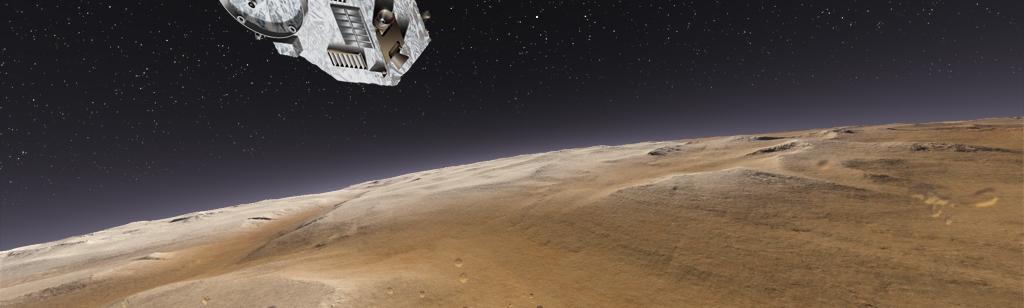 Rendering of New Horizons flyby of Pluto