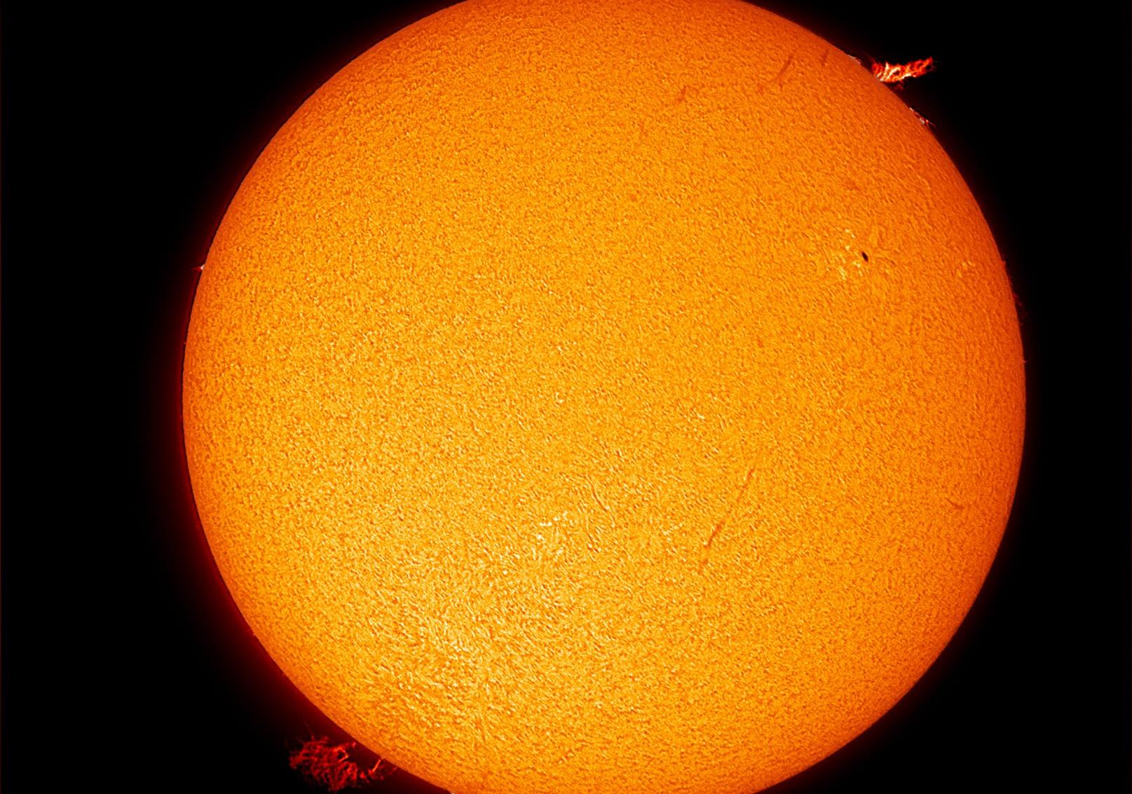 A processed image of the Sun taken through our specially-filtered solar telescope