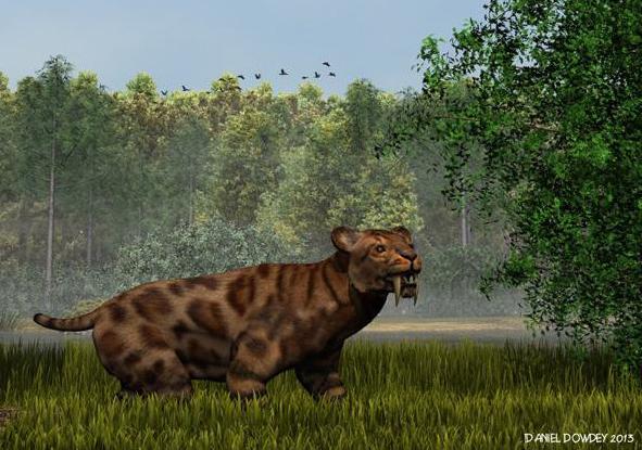 Rendering of a saber-cat