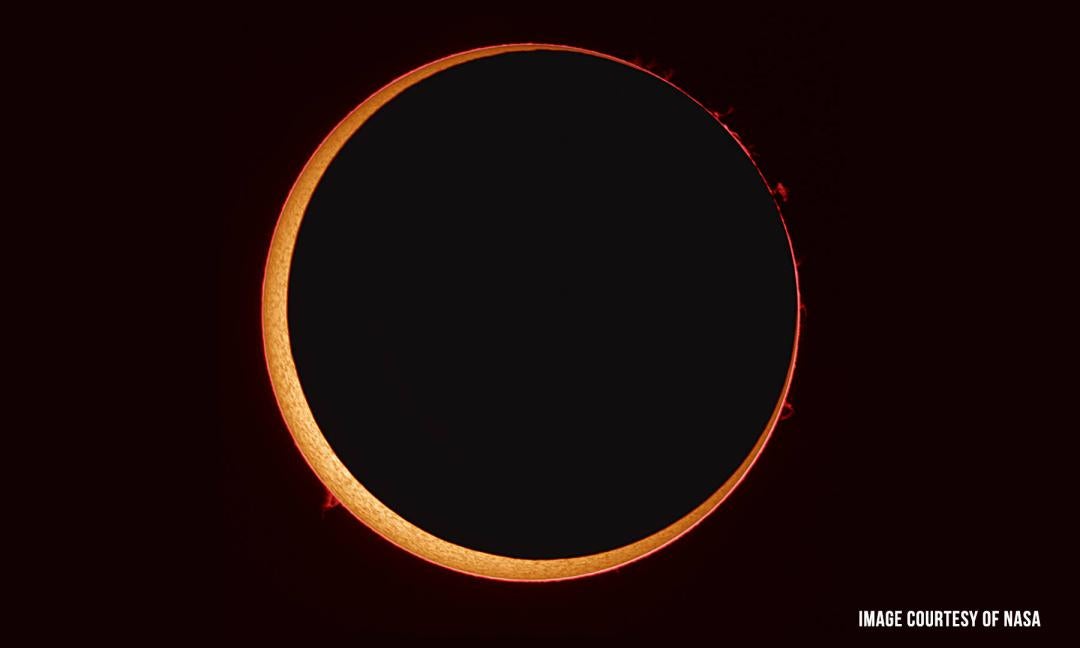 Eclipse of the moon covering the sun